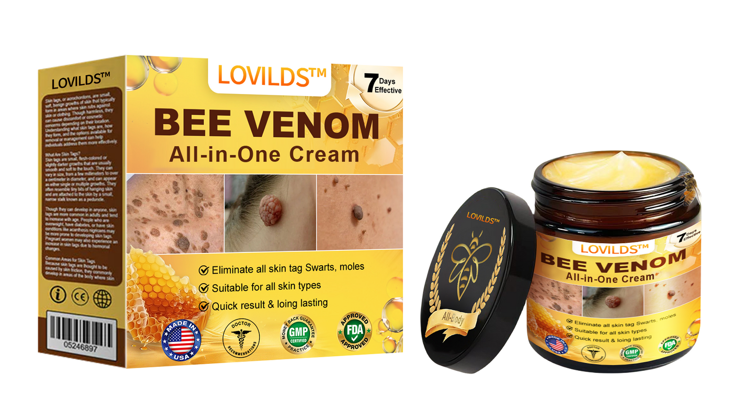 LOVILDS™ Creme multifuncional com veneno de abelha aprovado por dermatologistas dos EUA